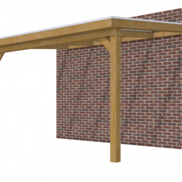 Veranda Excellent 400 douglas, 412x310 cm, dakplaten helder, groen geïmpregneerd.