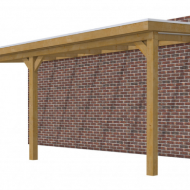 Veranda Excellent 700 douglas, 712x310 cm, dakplaten helder, groen geïmpregneerd.
