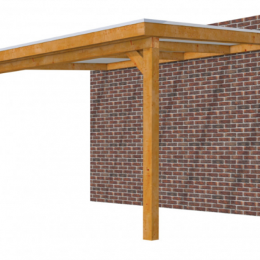 Veranda Excellent 400 douglas, 412x360 cm, dakplaten opaal, transparant gespoten.