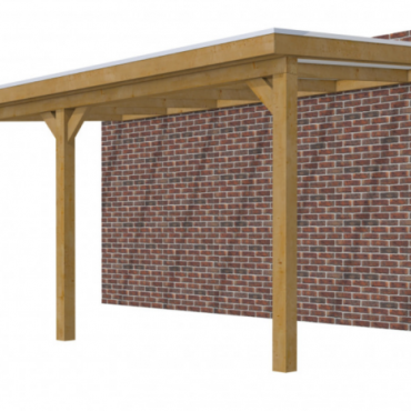 Veranda Excellent 600 douglas, 612x360 cm, dakplaten opaal, groen geïmpregneerd.
