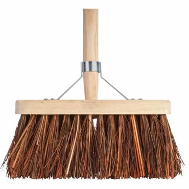 Bezem b28cm bruin +steel