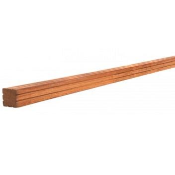 Azobe Hardhouten paal geschaafd met V-groef, gepunt 6.5x6.5x300 cm