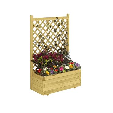 Bloembak met rechttrellis 140x90x30 cm (HxBxD), groen geïmpregneerd