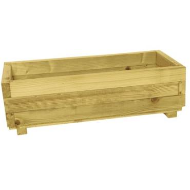 Bloembak rechthoek 25x82x34 cm (HxBxD), groen geïmpregneerd