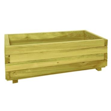 Bloembak rechthoek 32x92x42 cm (HxBxD), groen geïmpregneerd