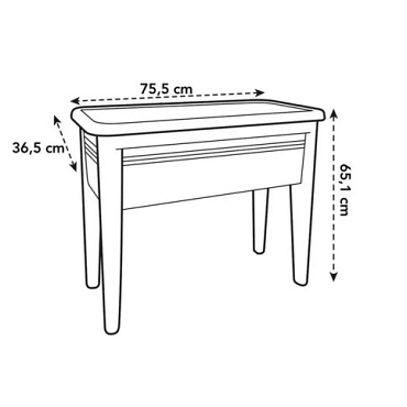 Kweektafel gb xxl l75cm liv black