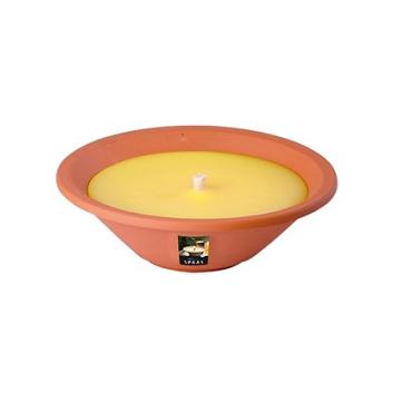 Vlamschaal d15h6.5cm citronella geel
