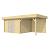 Vuren Topvision Parelhoen, 400x300 en luifel 300 cm, wanden antraciet en basis wit