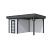 Vuren Topvision Kiekendief, 200x300 en luifel 300 cm, wanden lichtgrijs en basis antraciet