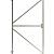 Verstelbaar stalen poortframe met slotkast-uitsparing, 180x100 cm, vuurverzinkt