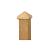 Paalornament piramide 7x7 cm hout