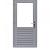 Hardhouten enkele 1-ruits deur Prestige met dubbelglas, linksdraaiend, 109x221 cm, grijs gegrond