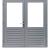 Hardhouten dubbele 1-ruits deur Prestige met dubbelglas, 202x221 cm, grijs gegrond