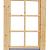 Vuren draai-kiepraam met dubbelglas, 84.4x120.4 cm, onbehandeld