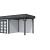 Vuren Topvision Premium Kolibri, 250x250 en luifel 300 cm, wanden lichtgrijs en basis antraciet.