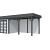 Vuren Topvision Premium Kolibri, 250x250 en luifel 400 cm, wanden lichtgrijs en basis antraciet.