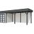Vuren Topvision Premium Kolibri, 250x250 en luifel 500 cm, wanden wit en basis antraciet.