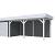 Vuren Topvision Premium Kolibri, 250x250 en luifel 500 cm, wanden antraciet en basis lichtgrijs.