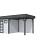 Vuren Topvision Premium Kuifmees, 250x250 en luifel 300 cm, wanden lichtgrijs en basis antraciet.
