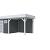 Vuren Topvision Premium Kuifmees, 250x250 en luifel 300 cm, wanden antraciet en basis lichtgrijs.
