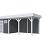 Vuren Topvision Premium Kuifmees, 250x250 en luifel 400 cm, wanden antraciet en basis lichtgrijs.