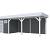 Vuren Topvision Premium Kuifmees, 250x250 en luifel 500 cm, wanden antraciet en basis lichtgrijs.