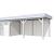 Vuren Topvision Premium Kuifmees, 250x250 en luifel 500 cm, wanden wit en basis lichtgrijs.
