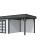 Vuren Topvision Bosuil, 300x300 en luifel 300 cm, wanden lichtgrijs en basis antraciet