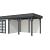 Vuren Topvision Bosuil, 300x300 en luifel 400 cm, wanden wit en basis antraciet