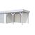 Vuren Topvision Bosuil, 300x300 en luifel 400 cm, wanden wit en basis lichtgrijs