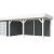 Vuren Topvision Premium Bosuil, 300x300 en luifel 500 cm, wanden antraciet en basis wit.