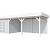 Vuren Topvision Premium Bosuil, 300x300 en luifel 500 cm, wanden lichtgrijs en basis wit.