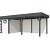 Vuren Topvision Premium Kievit, 400x300 en luifel 500 cm, wanden wit en basis antraciet.