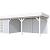 Vuren Topvision Premium Parelhoen, 400x300 en luifel 500 cm, wanden lichtgrijs en basis wit.