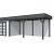 Vuren Topvision Premium Bonte Specht, 300x250 en luifel 500 cm, wanden lichtgrijs en basis antraciet.
