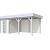 Vuren Topvision Kiekendief, 200x300 en luifel 400 cm, wanden wit en basis lichtgrijs