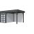 Vuren Topvision Premium Zwaluw, 200x300 en luifel 300 cm, wanden lichtgrijs en basis antraciet.