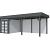 Vuren Topvision Premium Zwaluw, 200x300 en luifel 500 cm, wanden lichtgrijs en basis antraciet.