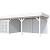 Vuren Topvision Premium Zwaluw, 200x300 en luifel 500 cm, wanden lichtgrijs en basis wit.