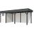 Vuren Topvision Premium Bonte Kraai, 300x250 en luifel 500 cm, wanden wit en basis antraciet.