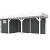 Vuren Topvision Premium Bonte Kraai, 300x250 en luifel 500 cm, wanden antraciet en basis wit.