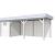 Vuren Topvision Premium Bonte Kraai, 300x250 en luifel 500 cm, wanden wit en basis lichtgrijs.