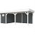 Vuren Topvision Premium Tapuit, 300x300 en luifel 500 cm, wanden antraciet en basis wit.