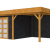 Douglas Topvision Roek, 298x298 en luifel 300 cm, wanden zwart geïmpregneerd en basis transparant gespoten