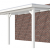 Veranda Excellent 500 vuren, 512x360 cm, dakplaten opaal, wit gespoten.
