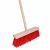 Bezem b35cm rood+steel h1.4m